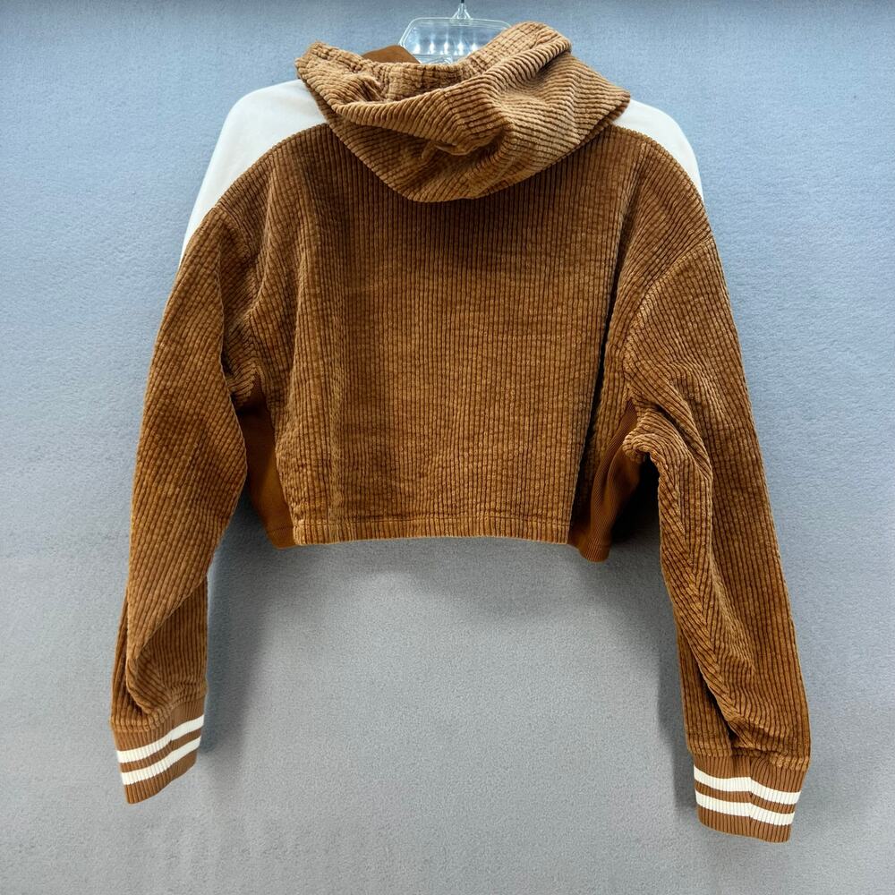 Champion Cropped Hoodie Women's M Brown Reverse Weave Logo Street Gorpcore - Picture 2 of 10